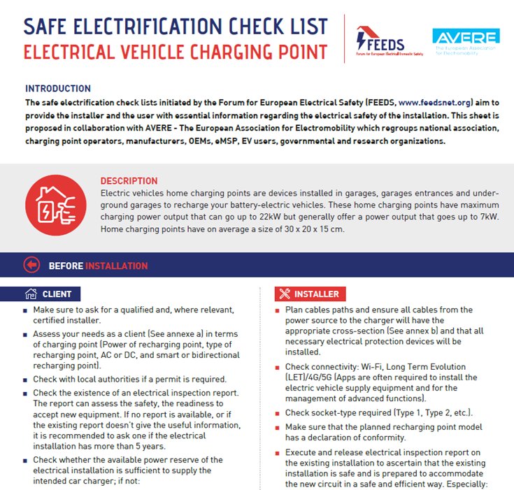 FEEDS publishes SAFE ELECTRIFICATION CHECK LISTS